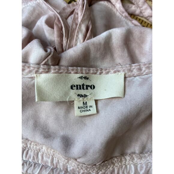 ENTRO M Blush Pink CAYMAN Island ROMPER Shorts One piece Pockets Festival Beach - Picture 5 of 10